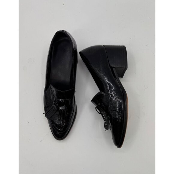 Rebecca Minkoff Edie Black Patent Leather Tassel Loafers Size 8M - Picture 1 of 12